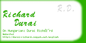 richard durai business card